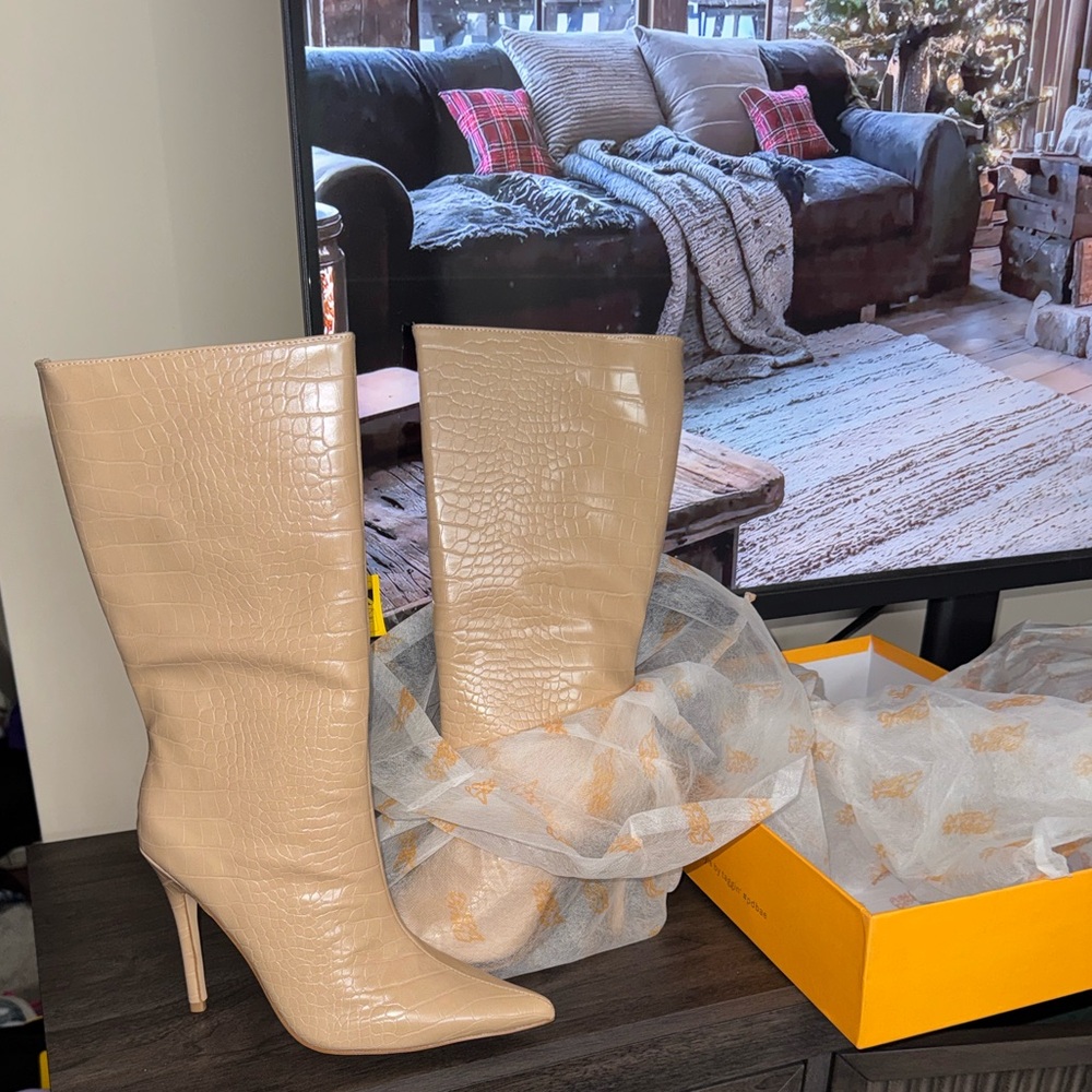 Public Desire Bone Croc Boots